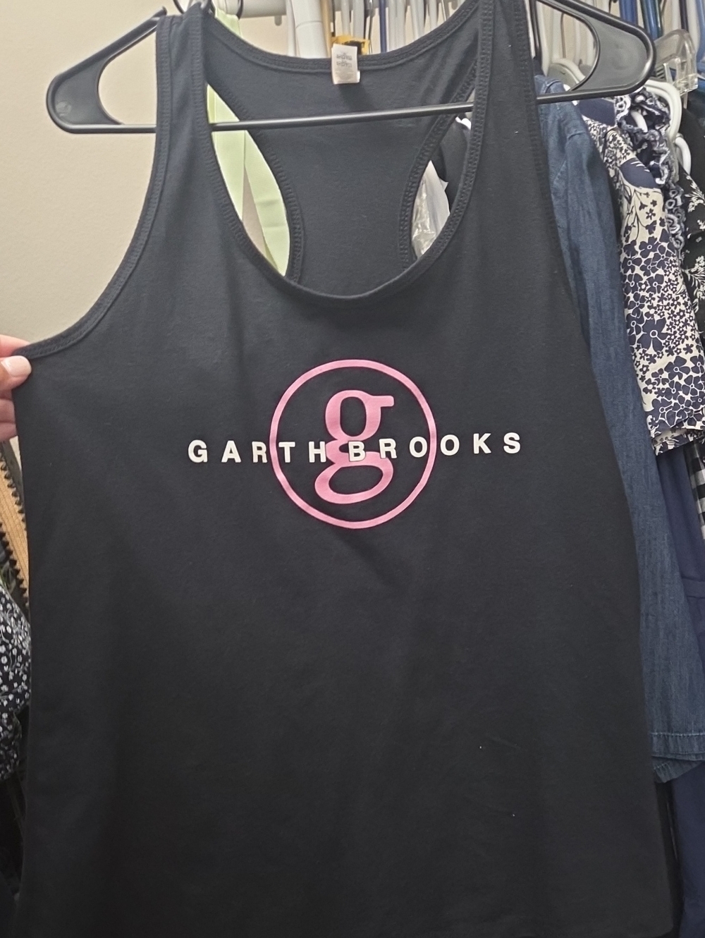 Garth Brooks Next Level Apparel Black T-Shirt with White Tag Print